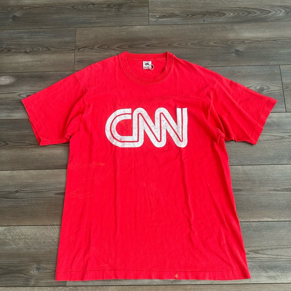 Rare 1990s CNN News Network Vintage T-Shirt Faded and Distressed